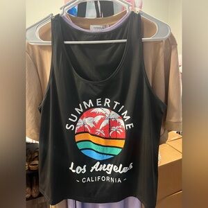 SHEIN Black Summertime Graphic Tank Top